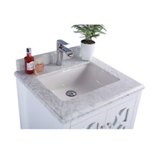 Load image into Gallery viewer, LAVIVA Mediterraneo 313MKSH-24W-WC 24&quot; Single Bathroom Vanity in White with White Carrara Marble, White Rectangle Sink, Countertop Closeup