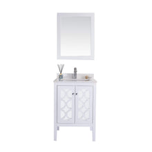 Load image into Gallery viewer, LAVIVA Mediterraneo 313MKSH-24W-WQ 24&quot; Single Bathroom Vanity in White with White Quartz, White Rectangle Sink, Front View