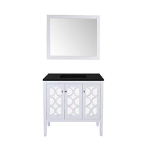 Load image into Gallery viewer, LAVIVA Mediterraneo 313MKSH-36W-MB 36&quot; Single Bathroom Vanity in White with Matte Black VIVA Stone Surface, Integrated Sink, Front View