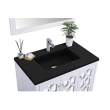 Load image into Gallery viewer, LAVIVA Mediterraneo 313MKSH-36W-MB 36&quot; Single Bathroom Vanity in White with Matte Black VIVA Stone Surface, Integrated Sink, Countertop Closeup