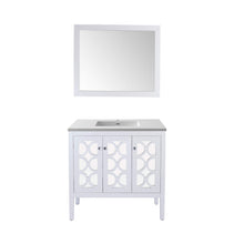 Load image into Gallery viewer, LAVIVA Mediterraneo 313MKSH-36W-MW 36&quot; Single Bathroom Vanity in White with Matte White VIVA Stone Surface, Integrated Sink, Front View