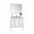 LAVIVA Mediterraneo 313MKSH-36W-WC 36" Single Bathroom Vanity in White with White Carrara Marble, White Rectangle Sink, Front View