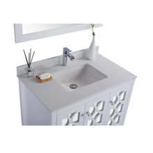 Load image into Gallery viewer, LAVIVA Mediterraneo 313MKSH-36W-WQ 36&quot; Single Bathroom Vanity in White with White Quartz, White Rectangle Sink, Countertop Closeup