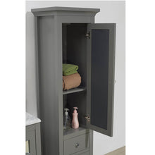 Load image into Gallery viewer, LAVIVA Mediterraneo 313MKSH-SCG 16&quot; Bathroom Side Linen Cabinet in Grey, Open Door