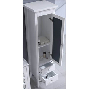 LAVIVA Mediterraneo 313MKSH-SCW 18" Bathroom Side Linen Cabinet in White, Open Door and Drawers