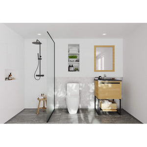 LAVIVA Alto 313SMR-24CO-BW 24" Single Bathroom Vanity in California White Oak with Matte Black VIVA Stone Surface, Integrated Sink, Rendered Bathroom View