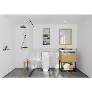 LAVIVA Alto 313SMR-24CO-MW 24" Single Bathroom Vanity in California White Oak with Matte White VIVA Stone Surface, Integrated Sink, Rendered Bathroom View