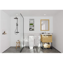 Load image into Gallery viewer, LAVIVA Alto 313SMR-24CO-WC 24&quot; Single Bathroom Vanity in California White Oak with White Carrara Marble, White Rectangle Sink, Rendered Bathroom View