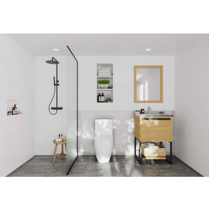 LAVIVA Alto 313SMR-24CO-WS 24" Single Bathroom Vanity in California White Oak with White Stripes Marble, White Rectangle Sink, Rendered Bathroom View