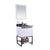 LAVIVA Alto 313SMR-24W-BW 24" Single Bathroom Vanity in White with Black Wood Marble, White Rectangle Sink, Angled View