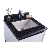 Load image into Gallery viewer, LAVIVA Alto 313SMR-24W-BW 24&quot; Single Bathroom Vanity in White with Black Wood Marble, White Rectangle Sink, Countertop Closeup