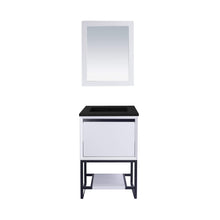 Load image into Gallery viewer, LAVIVA Alto 313SMR-24W-MB 24&quot; Single Bathroom Vanity in White with Matte Black VIVA Stone Surface, Integrated Sink, Front View