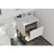 LAVIVA Alto 313SMR-24W-WC 24" Single Bathroom Vanity in White with White Carrara Marble, White Rectangle Sink, Rendered Open Drawer Closeup