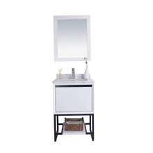 Load image into Gallery viewer, LAVIVA Alto 313SMR-24W-WC 24&quot; Single Bathroom Vanity in White with White Carrara Marble, White Rectangle Sink, Front View