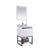 LAVIVA Alto 313SMR-24W-WC 24" Single Bathroom Vanity in White with White Carrara Marble, White Rectangle Sink, Angled View