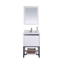 Load image into Gallery viewer, LAVIVA Alto 313SMR-24W-WQ 24&quot; Single Bathroom Vanity in White with White Quartz, White Rectangle Sink, Front View