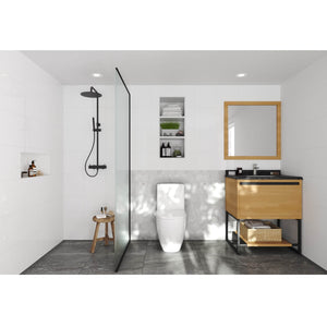 LAVIVA Alto 313SMR-30CO-BW 30" Single Bathroom Vanity in California White Oak with Black Wood Marble, White Rectangle Sink, Rendered Bathroom View