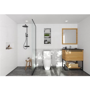 LAVIVA Alto 313SMR-30CO-MB 30" Single Bathroom Vanity in California White Oak with Matte Black VIVA Stone Surface, Integrated Sink, Rendered Bathroom View