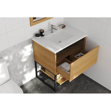 Load image into Gallery viewer, LAVIVA Alto 313SMR-30CO-MW 30&quot; Single Bathroom Vanity in California White Oak with Matte White VIVA Stone Surface, Integrated Sink, Rendered Open Drawers