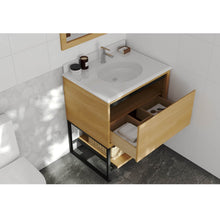 Load image into Gallery viewer, LAVIVA Alto 313SMR-30CO-PW 30&quot; Single Bathroom Vanity in California White Oak with Pure White Phoenix Stone, White Oval Sink, Rendered Open Drawers