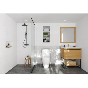 LAVIVA Alto 313SMR-30CO-WC 30" Single Bathroom Vanity in California White Oak with White Carrara Marble, White Rectangle Sink, Rendered Bathroom View
