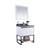 LAVIVA Alto 313SMR-30W-BW 30" Single Bathroom Vanity in White with Black Wood Marble, White Rectangle Sink, Angled View