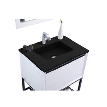 Load image into Gallery viewer, LAVIVA Alto 313SMR-30W-MB 30&quot; Single Bathroom Vanity in White with Matte Black VIVA Stone Surface, Integrated Sink, Countertop Closeup
