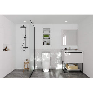 LAVIVA Alto 313SMR-30W-MW 30" Single Bathroom Vanity in White with Matte White VIVA Stone Surface, Integrated Sink, Rendered Bathroom View