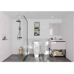 LAVIVA Alto 313SMR-30W-PW 30" Single Bathroom Vanity in White with Pure White Phoenix Stone, White Oval Sink, Rendered Bathroom View