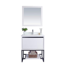 Load image into Gallery viewer, LAVIVA Alto 313SMR-30W-PW 30&quot; Single Bathroom Vanity in White with Pure White Phoenix Stone, White Oval Sink, Front View
