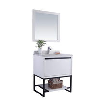 Load image into Gallery viewer, LAVIVA Alto 313SMR-30W-WC 30&quot; Single Bathroom Vanity in White with White Carrara Marble, White Rectangle Sink, Angled View
