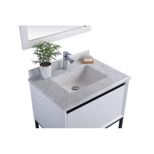 Load image into Gallery viewer, LAVIVA Alto 313SMR-30W-WC 30&quot; Single Bathroom Vanity in White with White Carrara Marble, White Rectangle Sink, Countertop Closeup