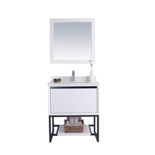 Load image into Gallery viewer, LAVIVA Alto 313SMR-30W-WQ 30&quot; Single Bathroom Vanity in White with White Quartz, White Rectangle Sink, Front View