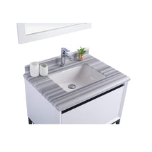 Load image into Gallery viewer, LAVIVA Alto 313SMR-30W-WS 30&quot; Single Bathroom Vanity in White with White Stripes Marble, White Rectangle Sink, Countertop Closeup