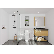 Load image into Gallery viewer, LAVIVA Alto 313SMR-36CO-BW 36&quot; Single Bathroom Vanity in California White Oak with Black Wood Marble, White Rectangle Sink, Rendered Bathroom View