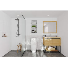 Load image into Gallery viewer, LAVIVA Alto 313SMR-36CO-MW 36&quot; Single Bathroom Vanity in California White Oak with Matte White VIVA Stone Surface, Integrated Sink, Rendered Bathroom View