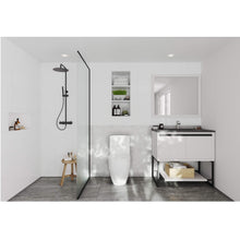 Load image into Gallery viewer, LAVIVA Alto 313SMR-36W-MB 36&quot; Single Bathroom Vanity in White with Matte Black VIVA Stone Surface, Integrated Sink, Rendered Bathroom View