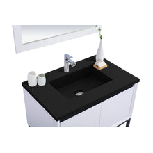 Load image into Gallery viewer, LAVIVA Alto 313SMR-36W-MB 36&quot; Single Bathroom Vanity in White with Matte Black VIVA Stone Surface, Integrated Sink, Countertop Closeup