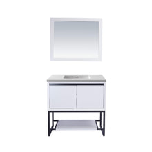 Load image into Gallery viewer, LAVIVA Alto 313SMR-36W-MW 36&quot; Single Bathroom Vanity in White with Matte White VIVA Stone Surface, Integrated Sink, Front View