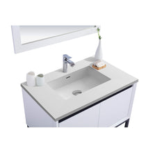 Load image into Gallery viewer, LAVIVA Alto 313SMR-36W-MW 36&quot; Single Bathroom Vanity in White with Matte White VIVA Stone Surface, Integrated Sink, Countertop Closeup