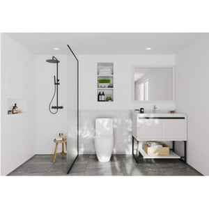 LAVIVA Alto 313SMR-36W-WC 36" Single Bathroom Vanity in White with White Carrara Marble, White Rectangle Sink, Rendered Bathroom View