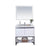 LAVIVA Alto 313SMR-36W-WC 36" Single Bathroom Vanity in White with White Carrara Marble, White Rectangle Sink, Front View