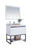 LAVIVA Alto 313SMR-36W-WC 36" Single Bathroom Vanity in White with White Carrara Marble, White Rectangle Sink, Angled View