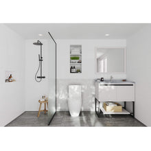 Load image into Gallery viewer, LAVIVA Alto 313SMR-36W-WS 36&quot; Single Bathroom Vanity in White with White Stripes Marble, White Rectangle Sink, Rendered Bathroom View