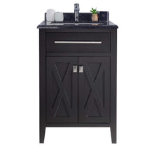 Load image into Gallery viewer, LAVIVA Wimbledon 313YG319-24E-BW 24&quot; Single Bathroom Vanity in Espresso with Black Wood Marble, White Rectangle Sink, Front View