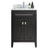 LAVIVA Wimbledon 313YG319-24E-WC 24" Single Bathroom Vanity in Espresso with White Carrara Marble, White Rectangle Sink, Front View