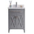 LAVIVA Wimbledon 313YG319-24G-WQ 24" Single Bathroom Vanity in Grey with White Quartz, White Rectangle Sink, Front View