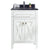 LAVIVA Wimbledon 313YG319-24W-BW 24" Single Bathroom Vanity in White with Black Wood Marble, White Rectangle Sink, Front View