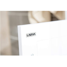 Load image into Gallery viewer, LAVIVA Wimbledon 313YG319-24W-BW 24&quot; Single Bathroom Vanity in White with Black Wood Marble, White Rectangle Sink, Logo Inside Door