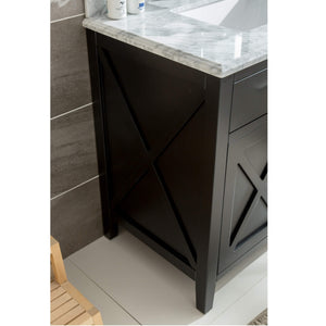 LAVIVA Wimbledon 313YG319-36E-WC 36" Single Bathroom Vanity in Espresso with White Carrara Marble, White Rectangle Sink, Side View
